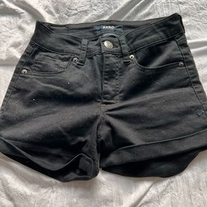 Aeropostale black stretchy fitted jean shorts